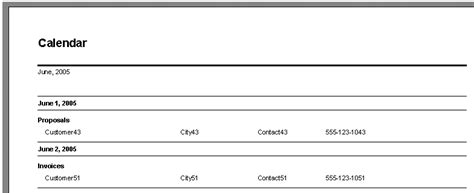 Microsoft Access Calendar Tool Schedule By Month Week Day