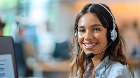 friendly  capable customer service representative assisting clients