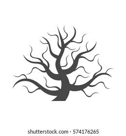 Silhouette Winter Naked Tree Without Leavesのベクター画像素材ロイヤリティフリー Shutterstock