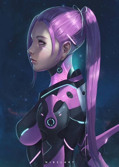 Cyborg 2 Pink Oc By Nibelart On Deviantart Cyborgs Art Android Art Concept Art Characters