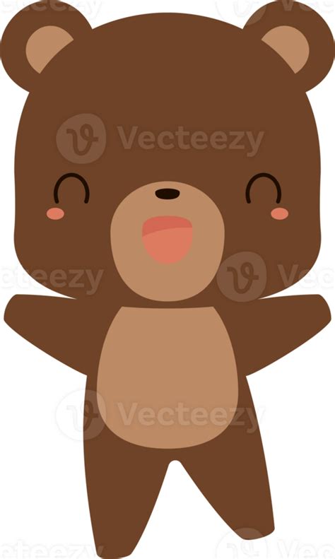 Cute Brown Bear Cartoon Character Flat Design Illustration 36392082 Png