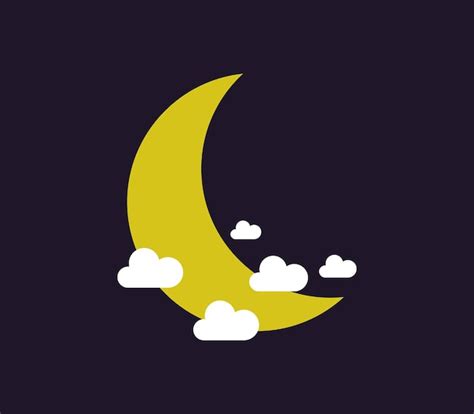 Luna Con Nubes Vector Premium