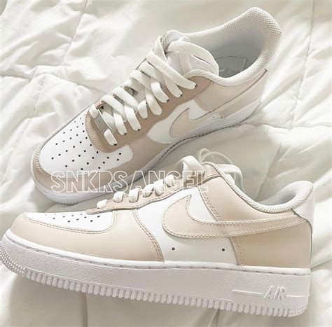 Custom Nike Air Force Low Cream Nude Beige Etsy