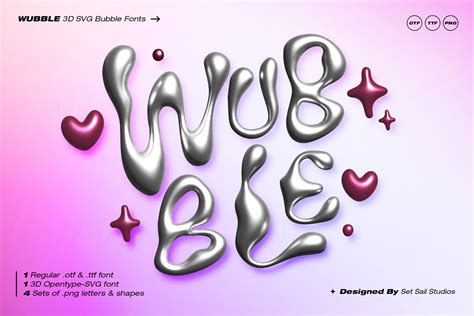 Wubble Font Bundle Set Sail Studios