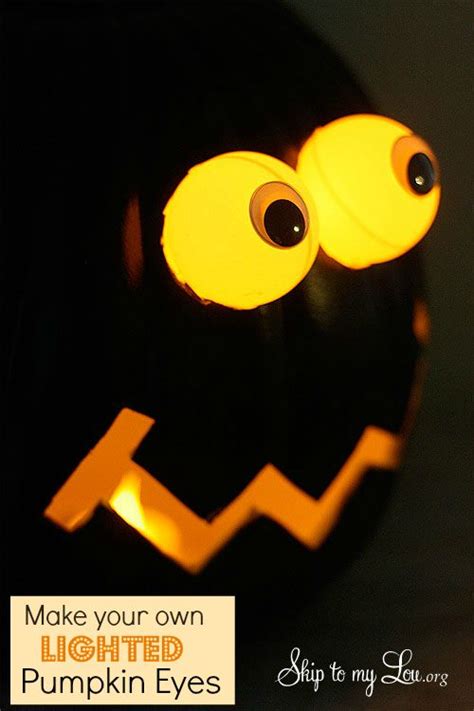 Spooky DIY Lighted Pumpkin Eyes