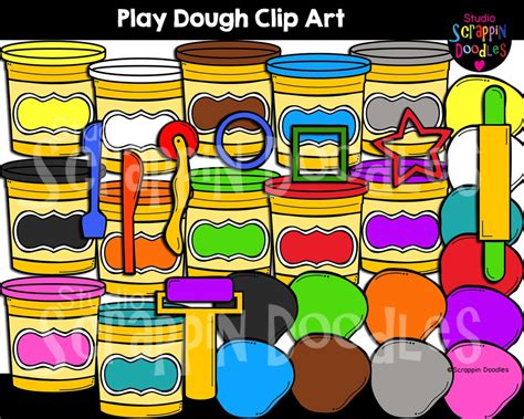 Play Dough Clip Art Cute and Colorful Play Dough Clay Graphics - Etsy