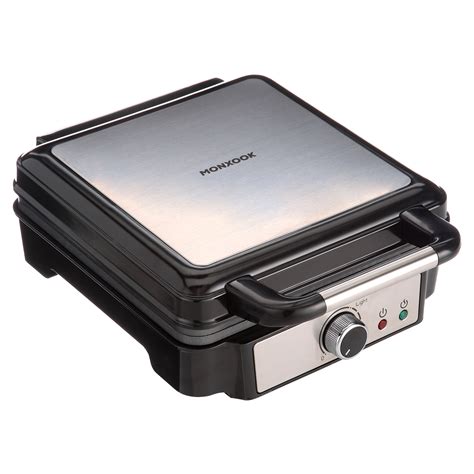 Monxook Electric Belgian Waffle Maker 4 Slice Non Stick 5 Browning