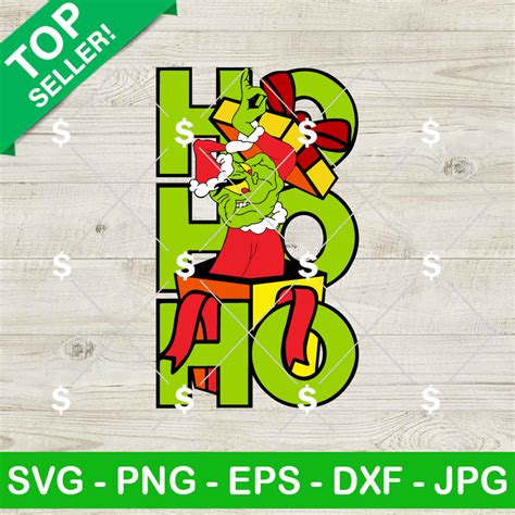 Grinch Christmas Ho Ho Ho Door Sign Svg Grinch Santa Svg Grinch Decor