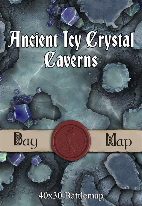 X Battlemap Ancient Icy Crystal Caverns Seafoot Games Magical