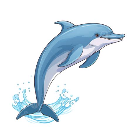 Dibujo De Delfines Saltando En Estilo De Dibujos Animados Todos Los