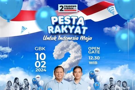 Prabowo Gibran Gelar Pesta Rakyat Untuk Indonesia Maju Di Gbk Pada Hari