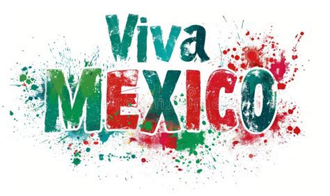 Viva Mexico Calligraphy Lettering Abstract Grunge Watercolor Painted