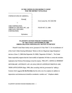 Fillable Online Justice Plaintiff S Motion For Reconsideration Of The