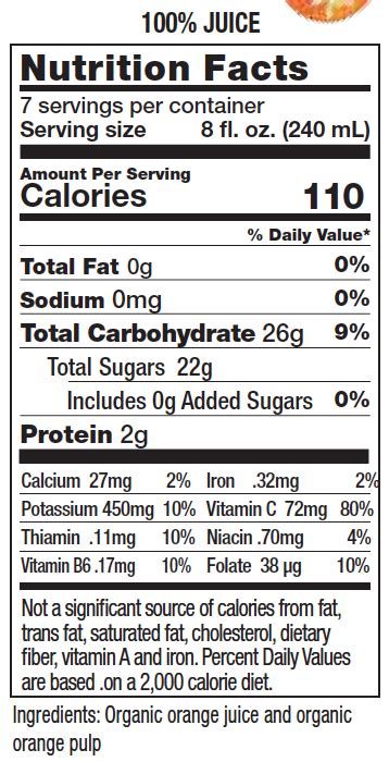Orange Juice From Concentrate Nutrition Facts | Besto Blog