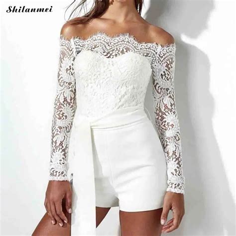 Fashion Spring Summer Jumpsuits Women High Quality Lace Patchwork