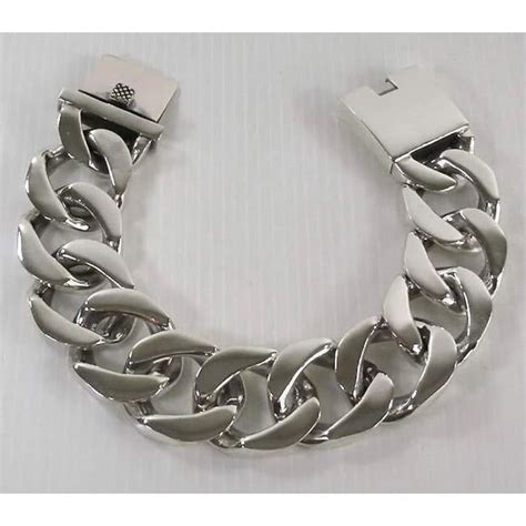 Sterling Silver Cuban Link Bracelet, Cuban Chain, Heavy 925 Silver Men ...