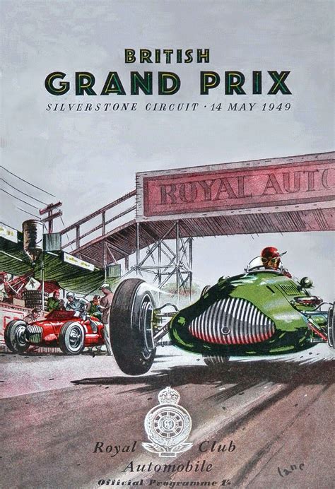 1949 British Grand Prix Poster And Program Cover The Race Was Won By