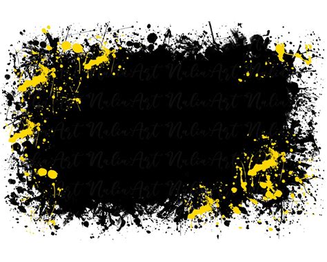 Background Paint Splatter Black Yellow Splash Frame Splatter Background ...