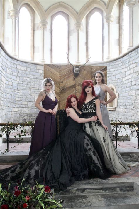 Glastonbury Gothic Same Sex Wedding Styled Shoot Unconventional Wedding