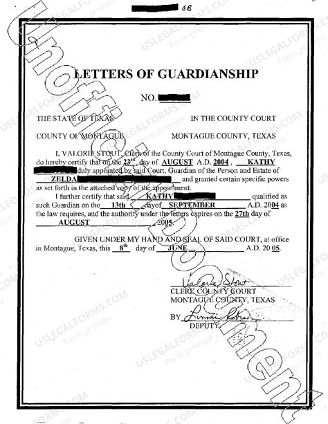legal guardian letter