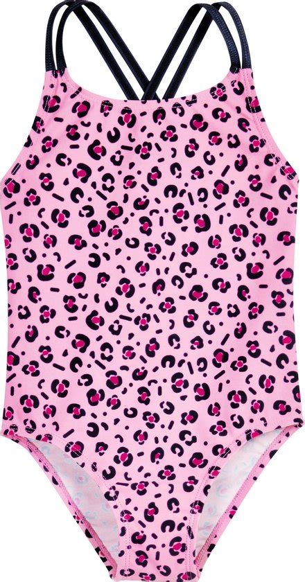 Playshoes Badpak Uv Werend Panterprint Roze Maat Bol