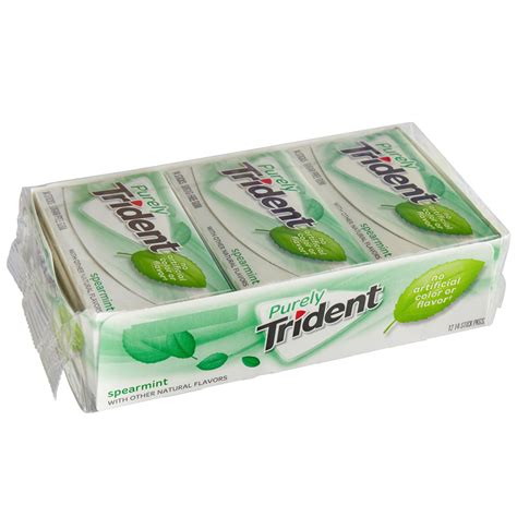 Purely Trident Spearmint Sugar Free Gum 14 Piece Pack 144case