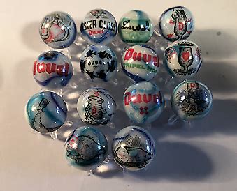 Duvel Beer Bier Glass Marbles Collection With Stands Antique