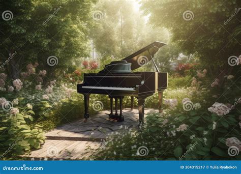 Grand Piano In Green Garden Generate Ai Stock Image Image Of Park