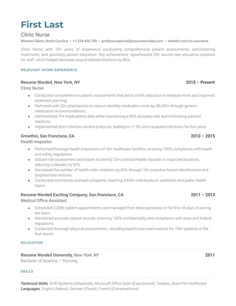 Nicu Nurse Resume Examples For 2025 Resume Worded