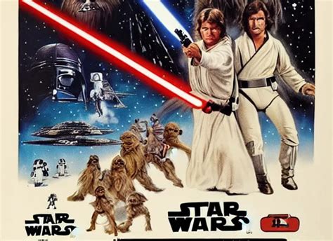 Krea Vintage 1 9 7 7 Star Wars Episode Iv A New Hope Movie Poster With Pugs Instead Of People