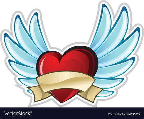 Heart with wings Royalty Free Vector Image - VectorStock