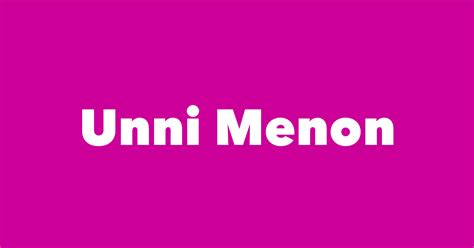 Unni Menon - Spouse, Children, Birthday & More