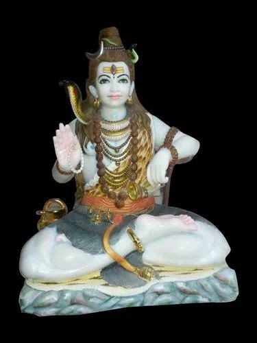 Multicolor Hindu 2 Feet Marble Shiva Statue For Worship At Rs 15500 In