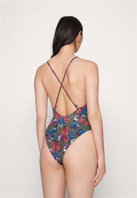 Calvin Klein Swimwear Plunge Onepiece Swimsuit Multi Coloured Multi