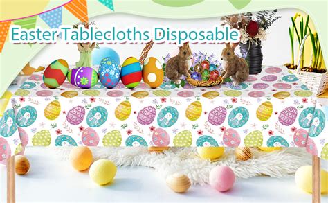 Amazon LDFDRT Easter Tablecloths Disposable 3 Pcs Plastic Party