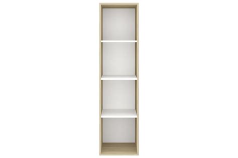 Be Basic væghængt reol 37x37x142 5 cm spånplade sonoma eg og hvid Beige