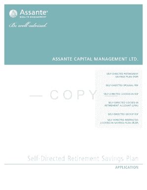 Fillable Online ACM Self Directed Retirement Savings Plan App E Fax