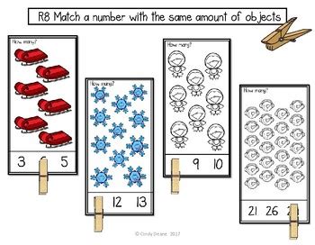 Ablls R Aligned Math Activities R Match A Number With An Amount Winter