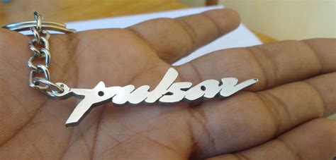 Pulsar Bike Keychain Handcarved Personalized T Steel Coated Design