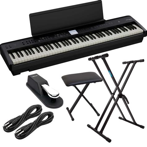 Roland FP-E50 88-Key Digital Piano, Keyboard Stand, Bench, Sustain ...