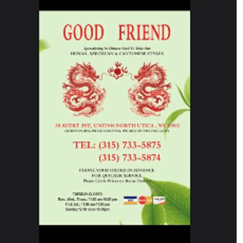 Order Good Friend Chinese Restaurant Utica Ny Menu Delivery Menu