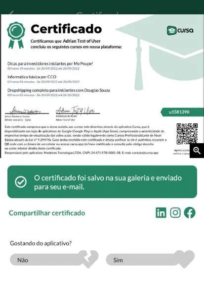 Certificado Gratuito De Conclus O De Curso Cursa Cursos Online