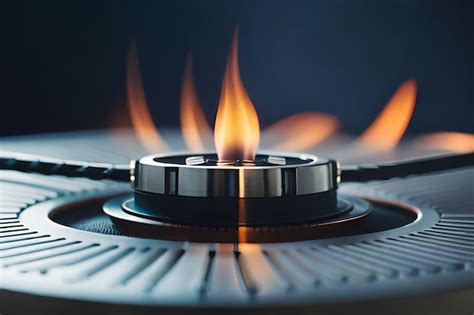Premium AI Image | A flame is burning on a heater.