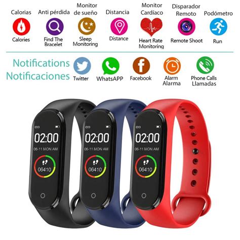 Brazalete Inteligente Bluetooth Ak M Con Monitor Cardiaco Monitor De