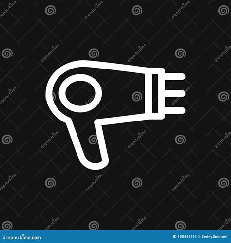 Hairdryer Vector Icon Hair Drying Symbol Modern UI Website Symbol