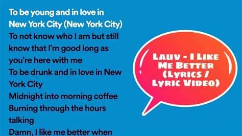 Lauv I Like Me Better Lyrics Lyric Video YouTube