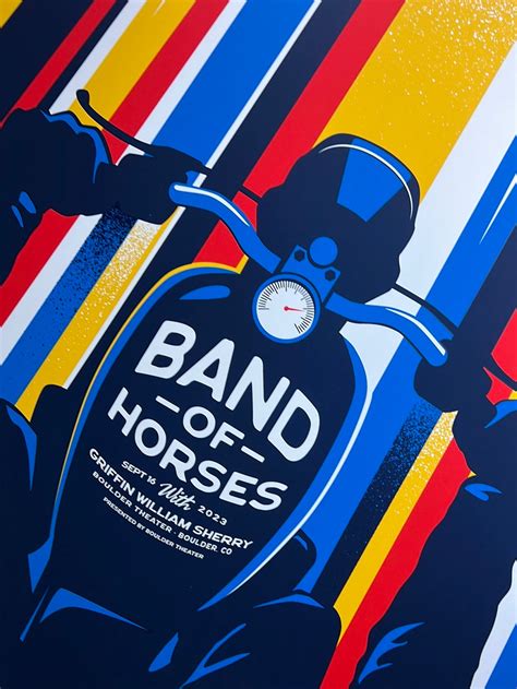 Band Of Horses 2023 Dan Stiles Poster Boulder Co Boulder Theatre