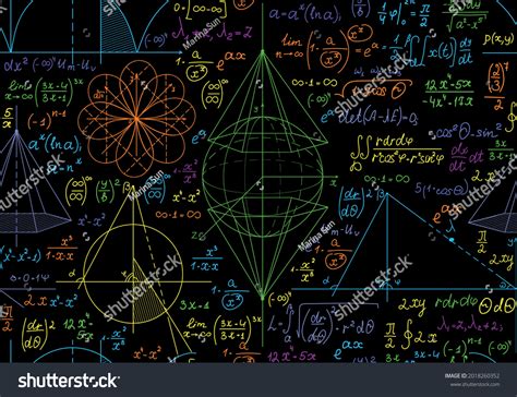 Scientific Math Vector Seamless Background With Royalty Free Stock