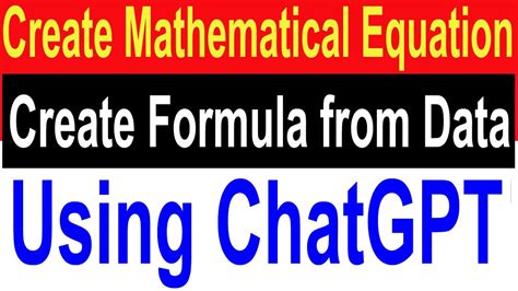 Create Equation Formula From Data Table Convert Data To Formula For