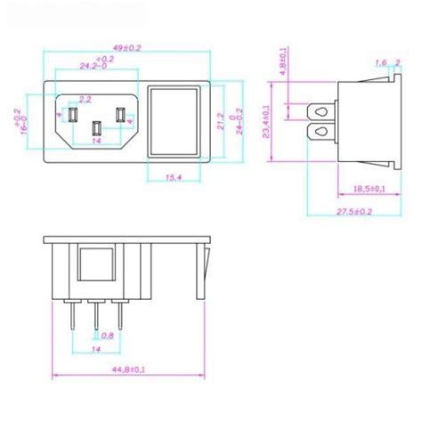 Ficha Iec C Tripolar De Painel A V C Interruptor Tecnis